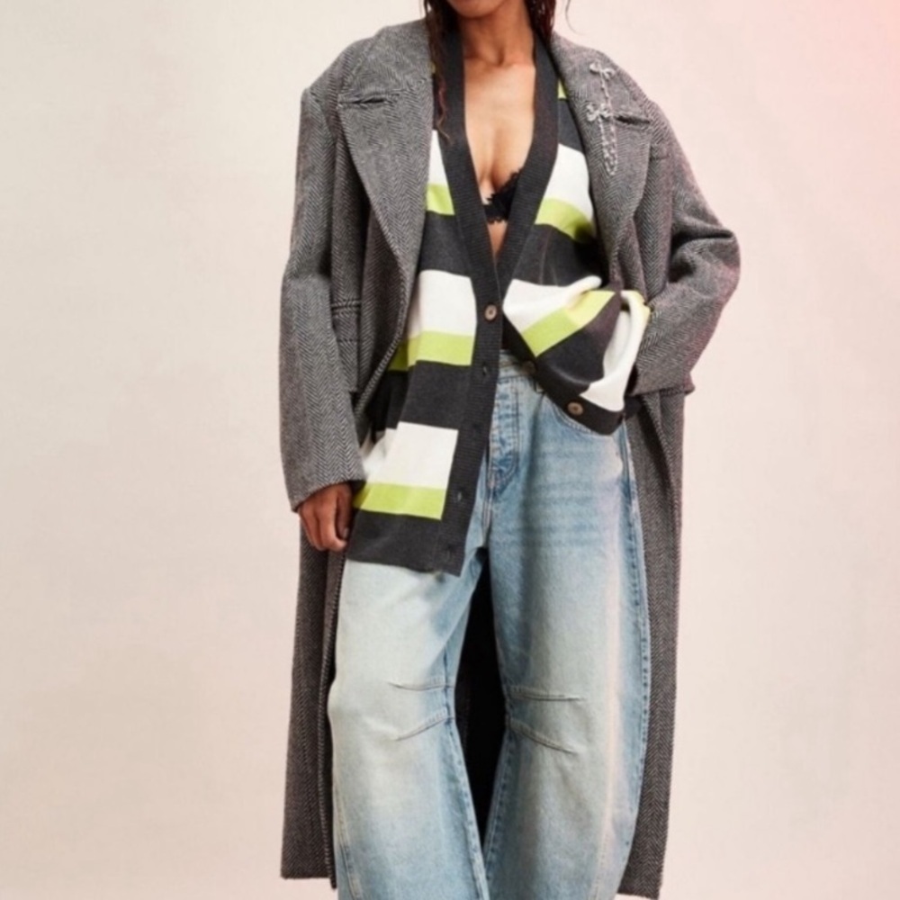 Free People League of Her Own Striped Sweater Cardigan - Picture 2 of 10